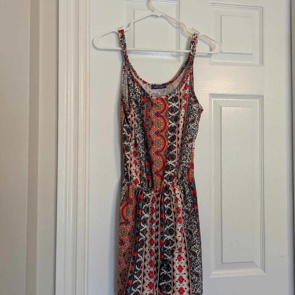 Hot Gal Black and Orange Sleeveless Sundress